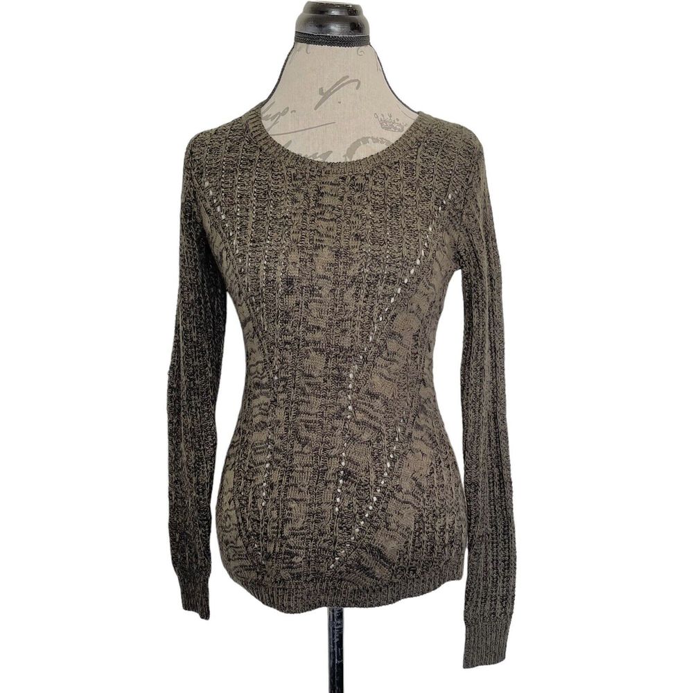 Pink Rose Womens Sweater Scoop Cable Knit Size XS Bohowestern Normcore Bohemian